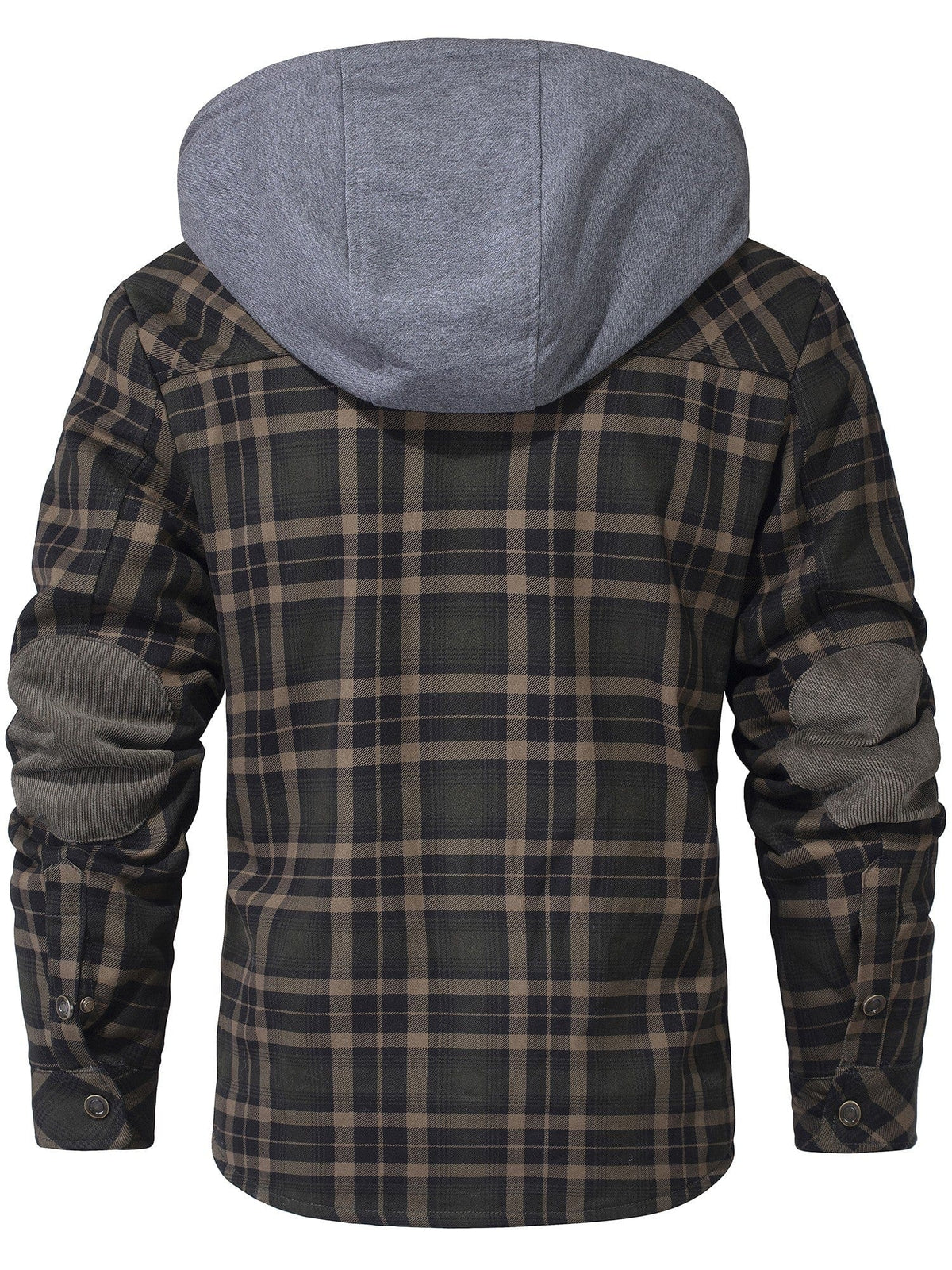 Hooded Faux Fur Lined Flannel Shirt Jacket for Men | Cold Weather