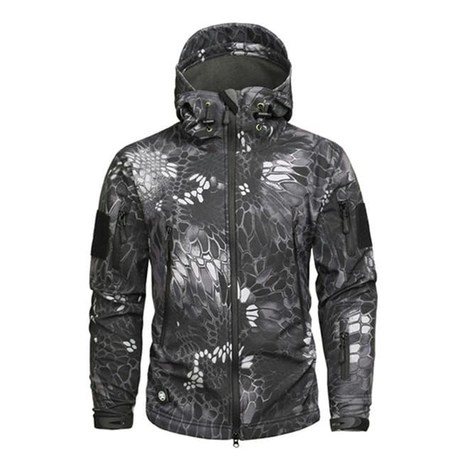Hooded Camo Jacket with Zip Pockets for Men | Outdoor Wear