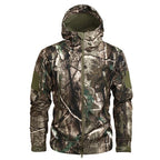 Hooded Camo Jacket with Zip Pockets for Men | Outdoor Wear