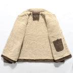 Sherpa Lined Button Front Cotton Bomber Jacket for Men | Winter Outerwear