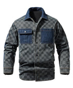 Grey Checked Shirt Jacket for Men | Casual Layering