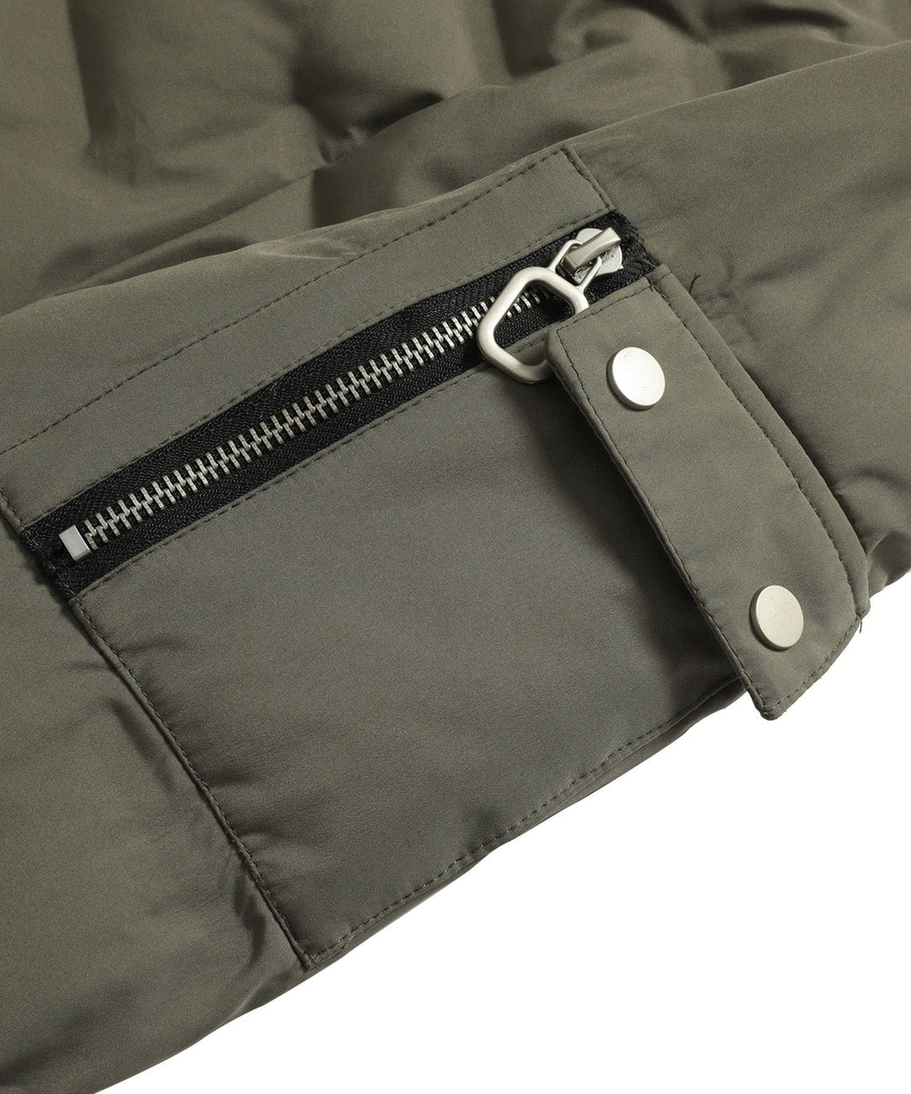 Army Green Insulated Puffer Bomber Jacket for Men | Winter Outerwear