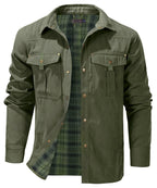 Flannel Lined Dual Chest Pocket Jacket for Men | Multi-Season Wear