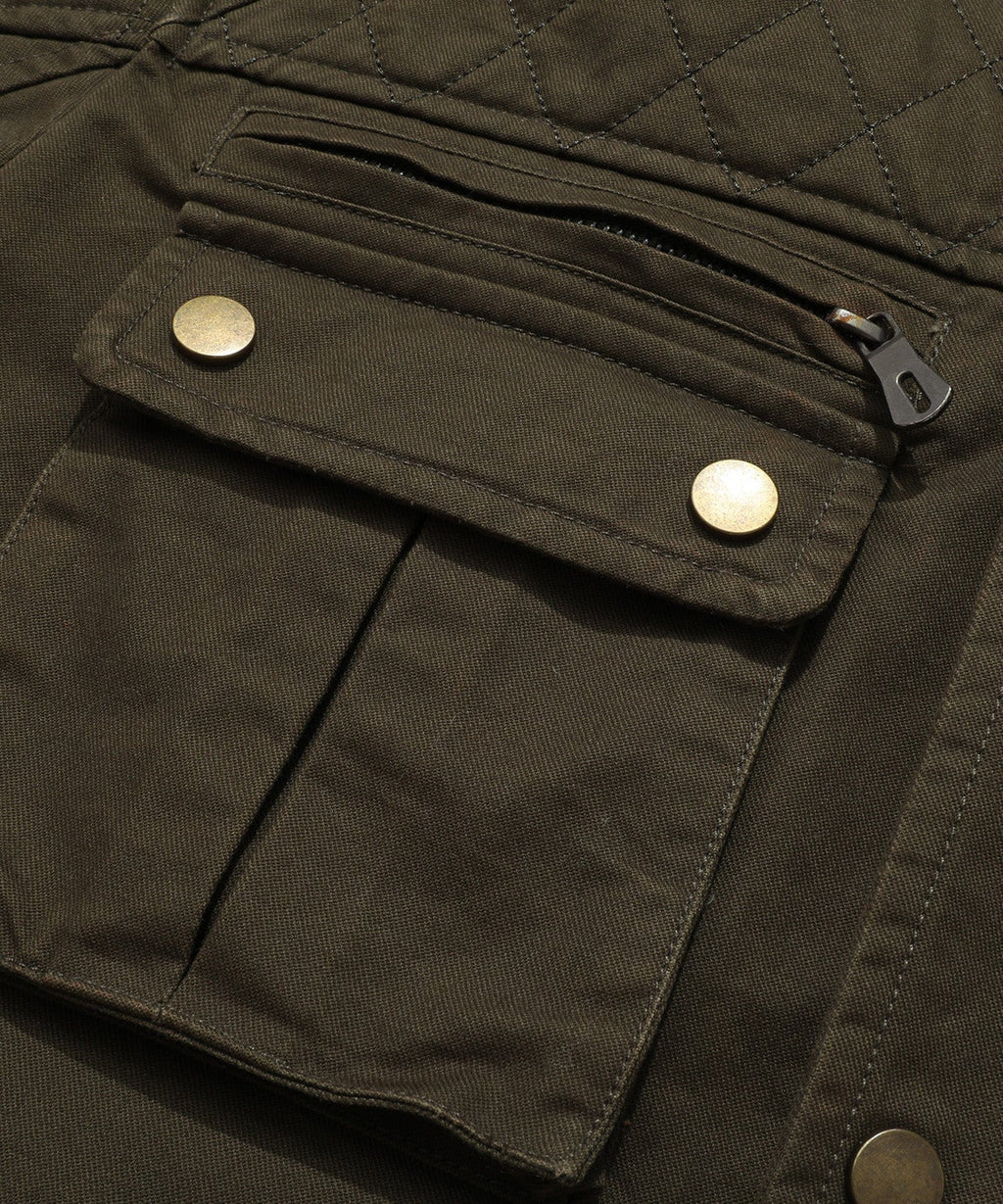 Quilted Lined Multi Pocket Field Jacket for Men | Casual Wear