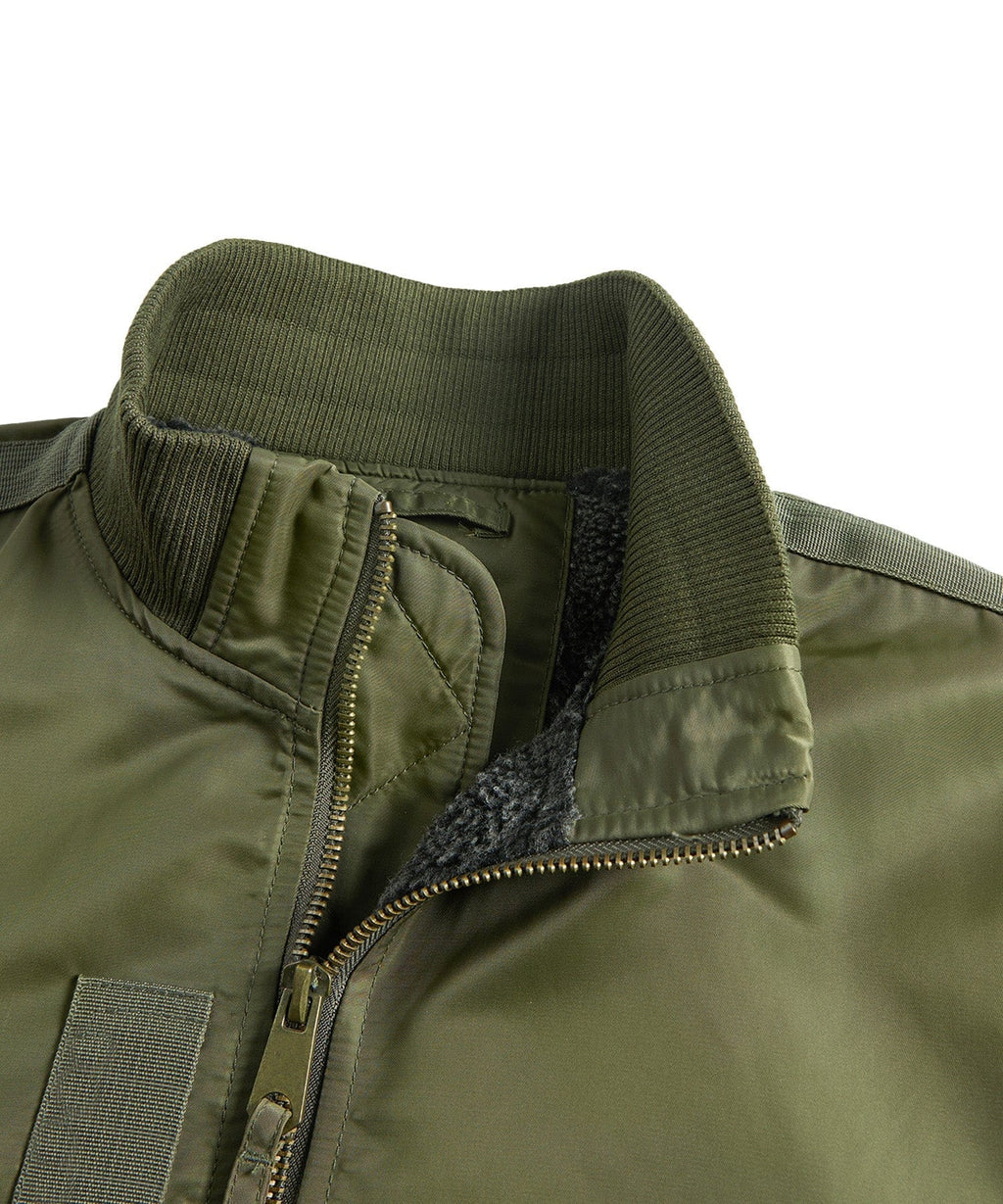 Military Style Multi Pocket Bomber Jacket for Men | Casual Wear