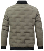 Army Green Insulated Puffer Bomber Jacket for Men | Winter Outerwear