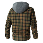 Quilted Insulated Hooded Flannel Jacket for Men | Outdoor Wear