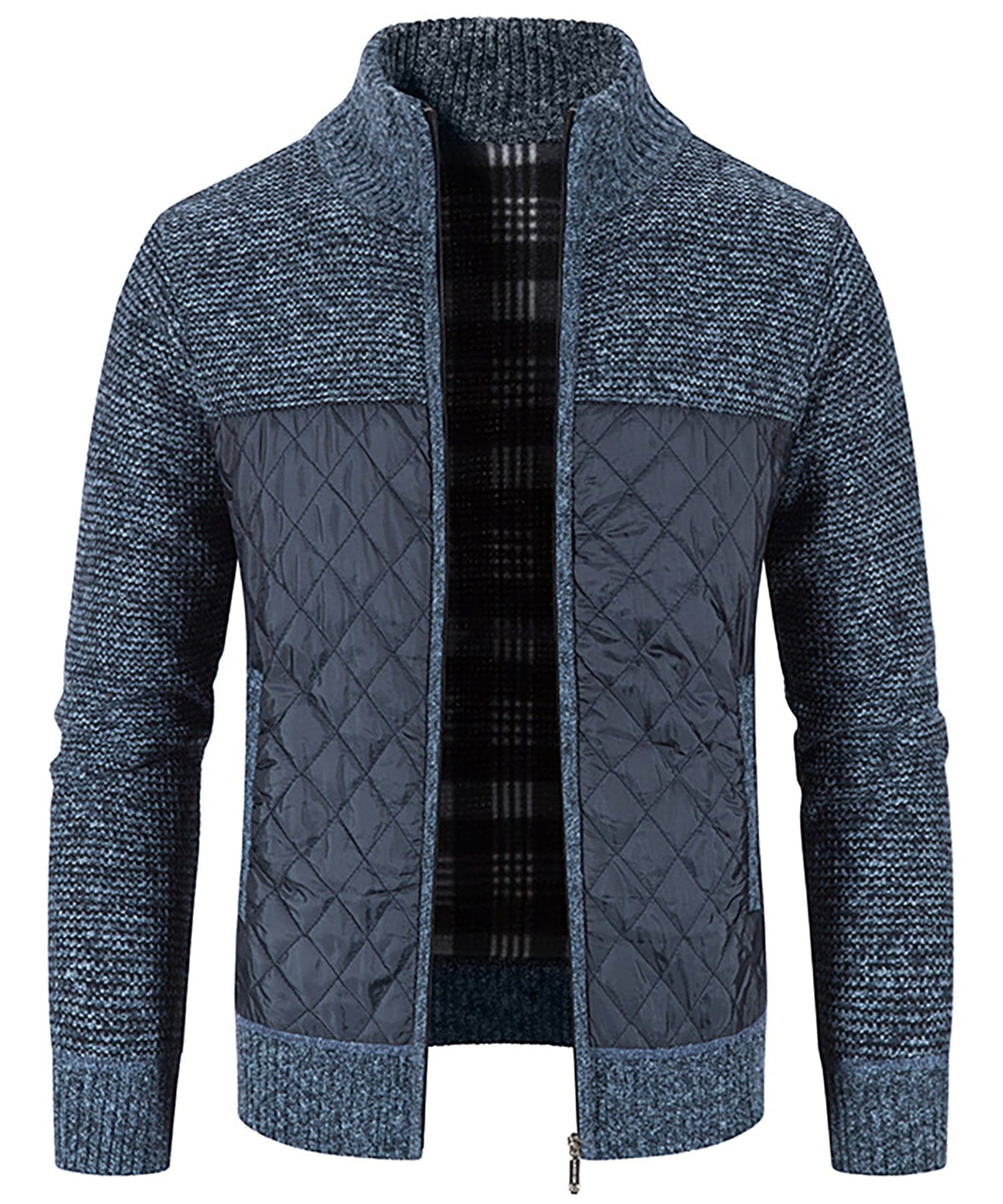 Knit Body Quilted Panel Hybrid Jacket for Men | Cool Weather Layering