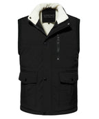 Fleece Collar Multi Pocket Zip Up Vest for Men | Outdoor Layering