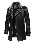 PU Leather Winter Coat for Men | Cold Weather Outerwear