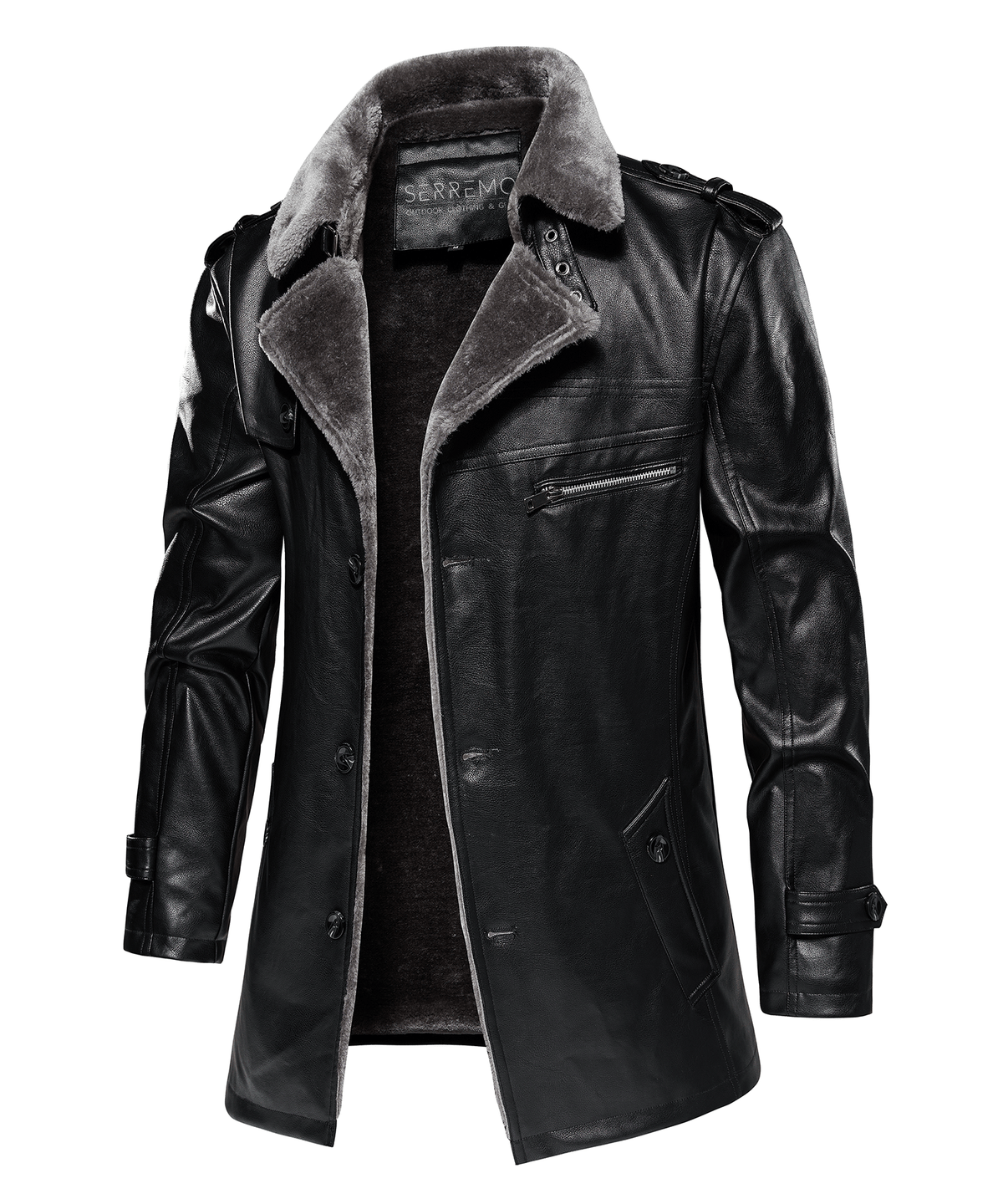PU Leather Winter Coat for Men | Cold Weather Outerwear