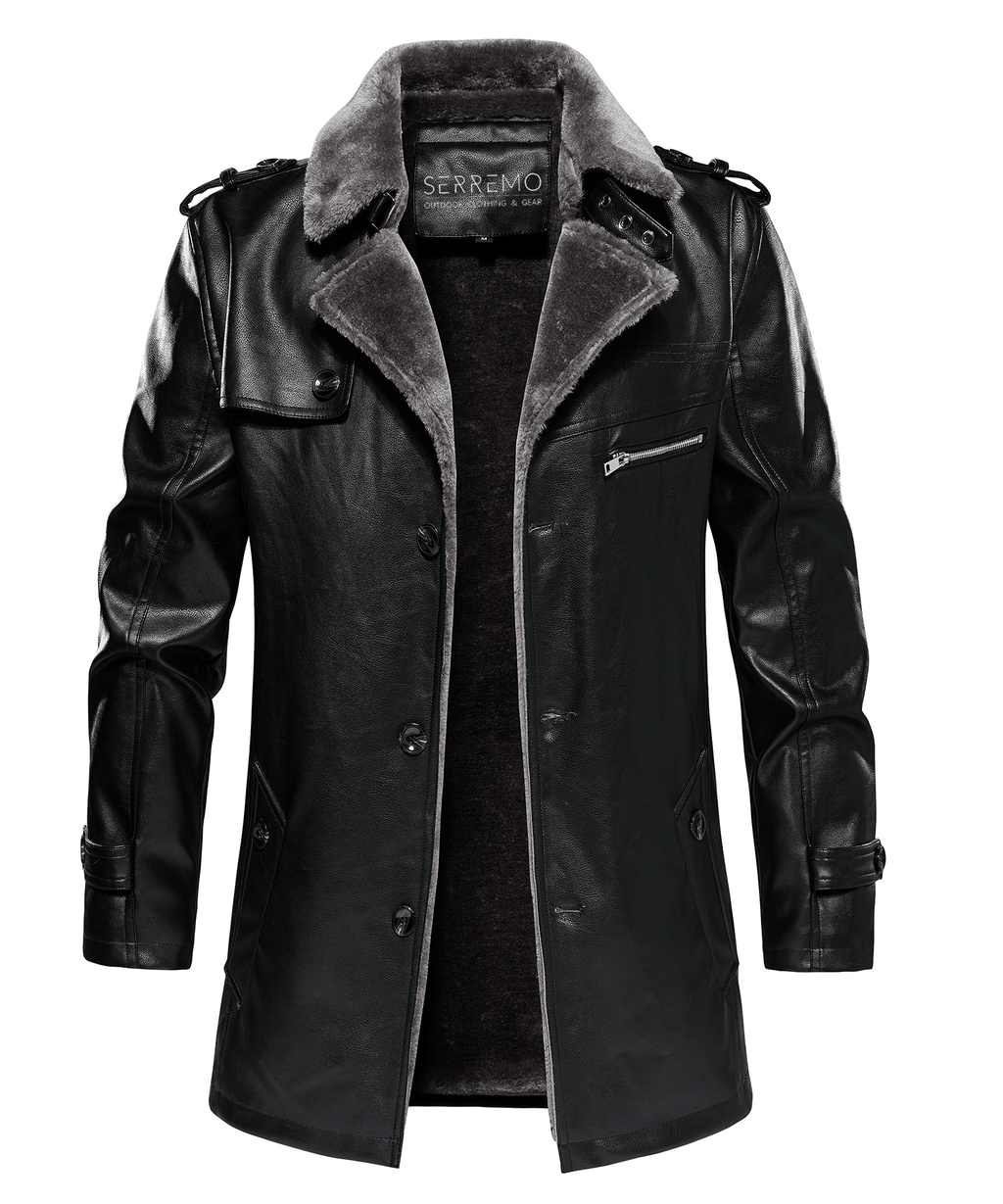 PU Leather Winter Coat for Men | Cold Weather Outerwear