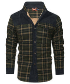 Snap Front Faux Fur Lined Flannel Jacket for Men | Winter Outerwear