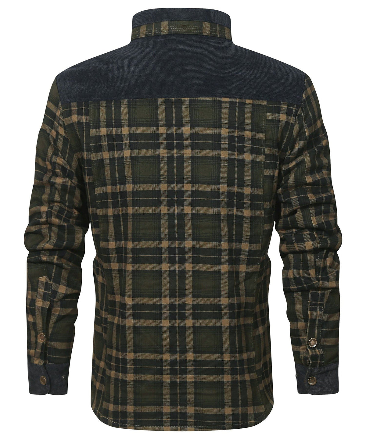 Snap Front Faux Fur Lined Flannel Jacket for Men | Winter Outerwear