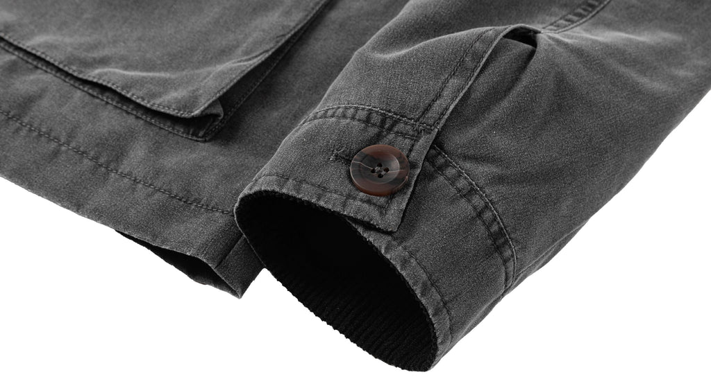 Corduroy Collar Multi Pocket Canvas Utility Jacket for Men | Casual Wear