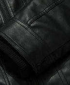 Removable Hood PU Leather Bomber Jacket for Men | Casual Wear