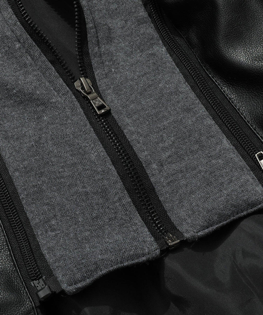 Removable Hood PU Leather Bomber Jacket for Men | Casual Wear