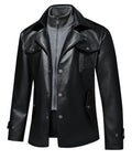 Multi Pocket PU Leather Utility Jacket for Men | Everyday Wear