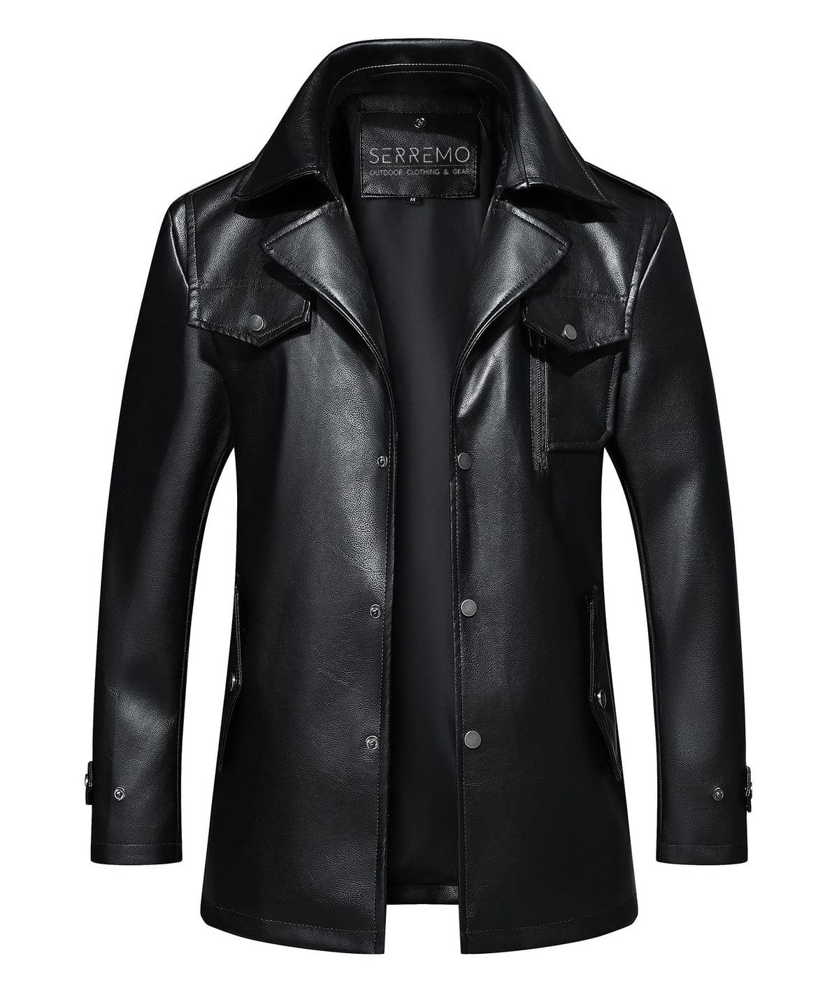 Multi Pocket PU Leather Utility Jacket for Men | Everyday Wear