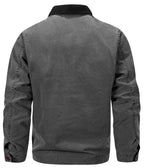 Corduroy Collar Multi Pocket Canvas Utility Jacket for Men | Casual Wear
