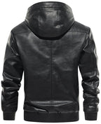 Plaid Lined PU Leather Jacket for Men | Casual Wear