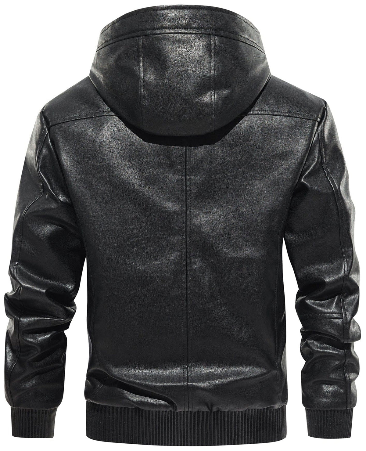 Plaid Lined PU Leather Jacket for Men | Casual Wear
