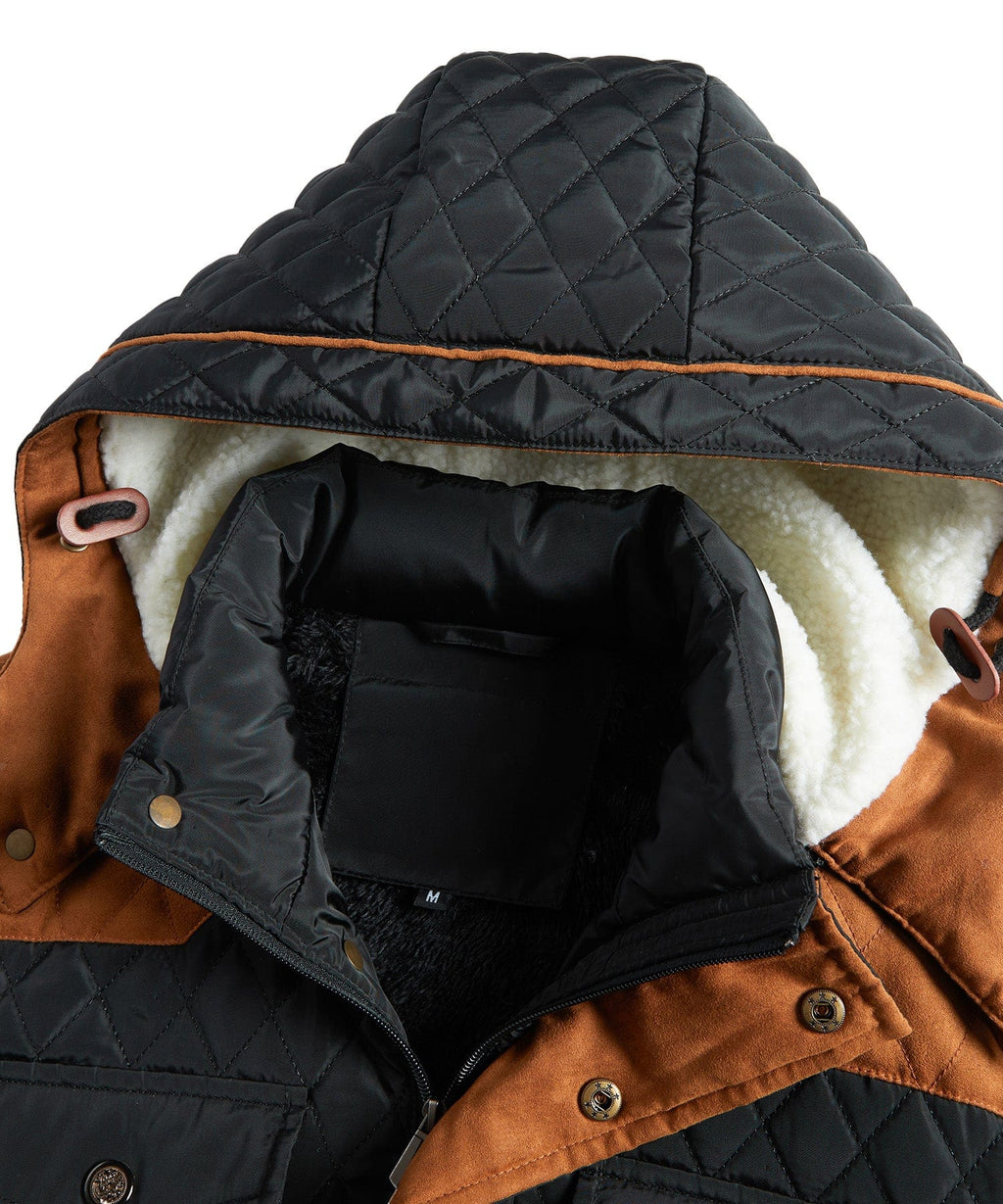 Sherpa Lined Hooded Quilted Winter Jacket for Men | Outdoor Wear