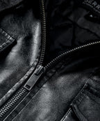 Removable Hood Quilted Lined PU Leather Jacket for Men | Casual Wear