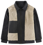 Fleece Lined Structured Collar Zip Bomber Jacket for Men | Winter Outerwear