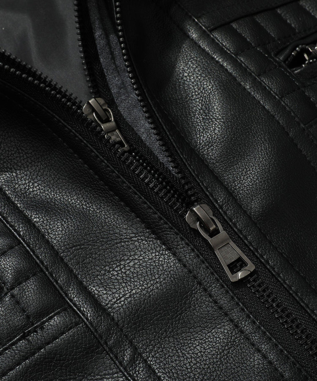 Removable Hood PU Leather Bomber Jacket for Men | Casual Wear