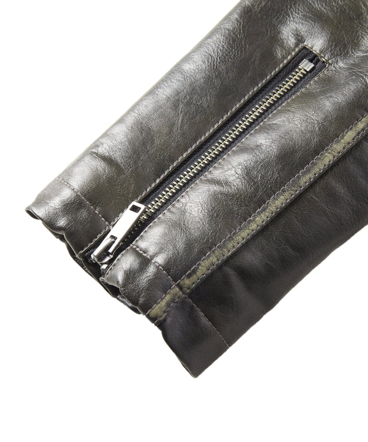 Distressed Finish Zip Pocket PU Leather Jacket for Men | Casual Wear