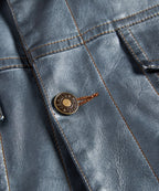 Button Front Chest Pocket PU Leather Jacket for Men | Everyday Wear
