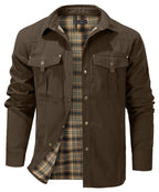 Flannel Lined Dual Chest Pocket Jacket for Men | Multi-Season Wear