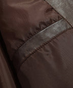 Brown Quilted PU Leather Zip Up Jacket for Men | Everyday Wear