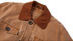 Corduroy Collar Multi Pocket Canvas Utility Jacket for Men | Casual Wear