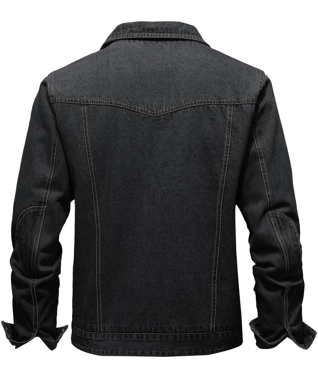 Flannel Lined Button Front Denim Shirt Jacket for Men | Cool Weather