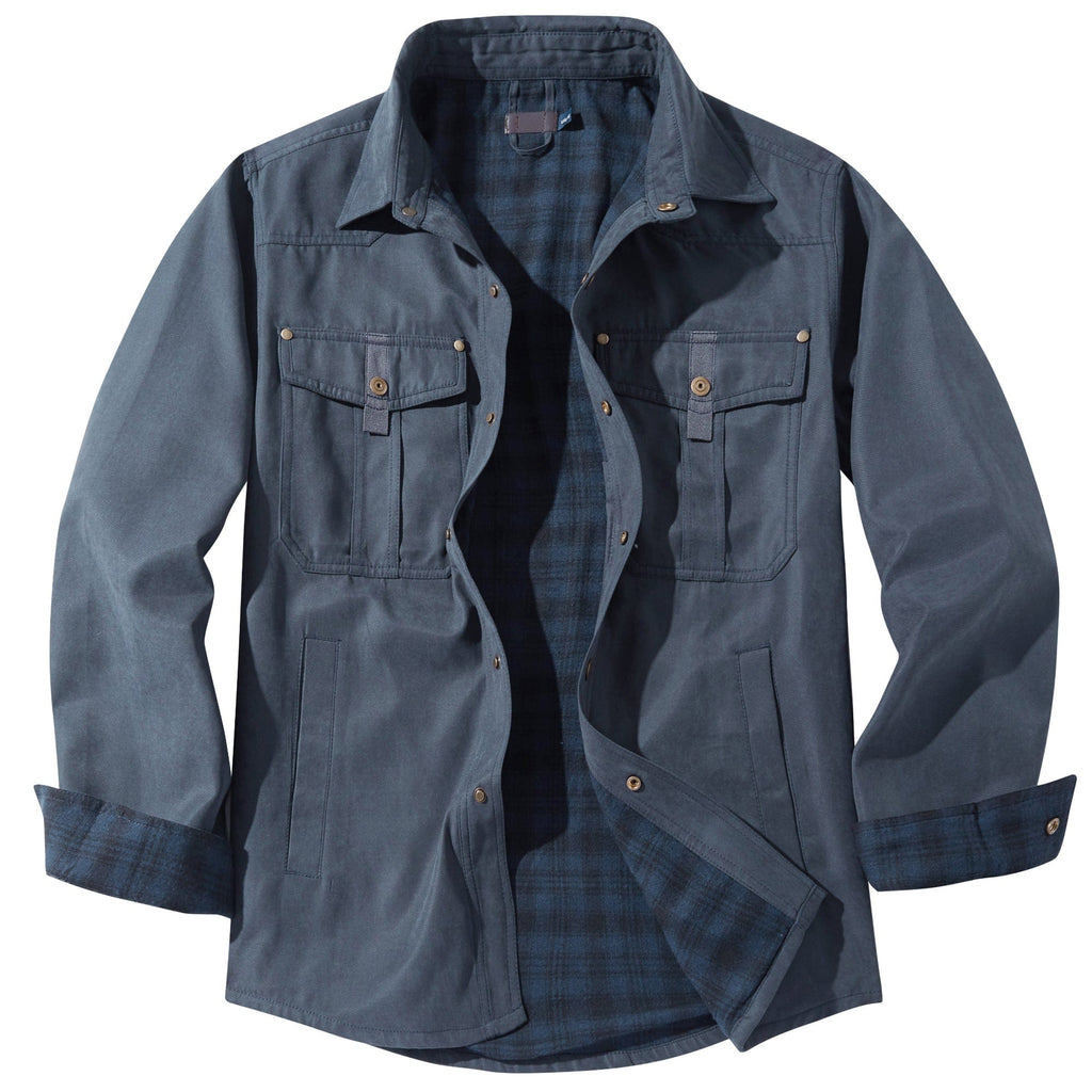 Flannel Lined Dual Chest Pocket Jacket for Men | Multi-Season Wear