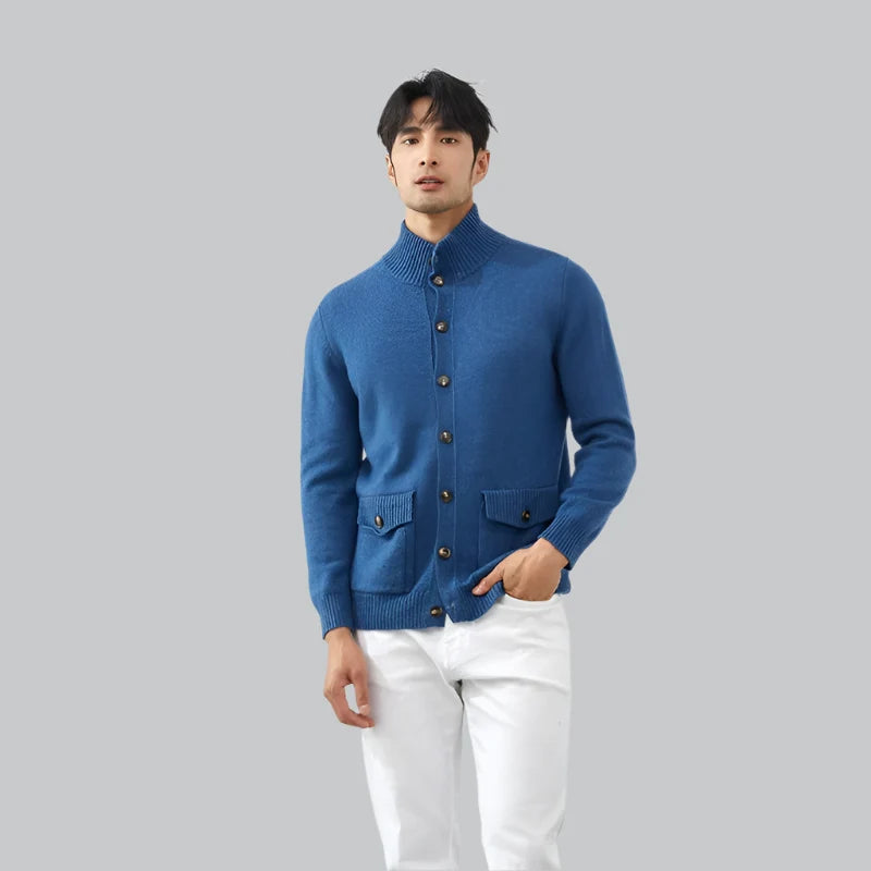 Cashmere Button Up Cardigan for Men | Autumn and Winter Wear