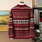 Jacquard Cashmere Blend Half Turtleneck Sweater for Men | Smart Casual Wear