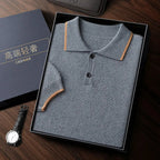 Short Sleeve Cashmere Knit Polo Shirt for Men | Year Round Wear