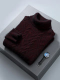 Cable Knit Pure Cashmere Turtleneck Sweater for Men | Autumn and Winter Wear