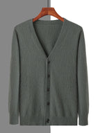 Pure Cashmere V Neck Cardigan for Men | Smart Casual Layering