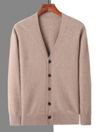 Pure Cashmere V Neck Cardigan for Men | Smart Casual Layering