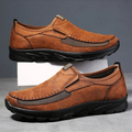 Leather Slip On Loafers with Elastic Inserts for Men | Work and Travel
