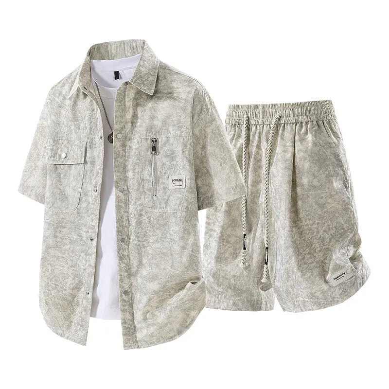 Coordinated Short Sleeve Shirt and Shorts Set for Men | Summer Wear