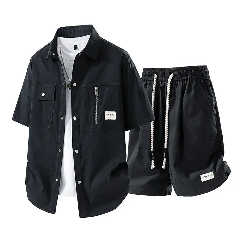 Coordinated Short Sleeve Shirt and Shorts Set for Men | Summer Wear