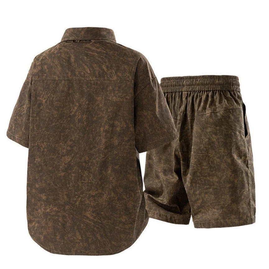 Coordinated Short Sleeve Shirt and Shorts Set for Men | Summer Wear