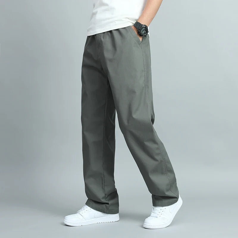 Cotton Loose Fit Straight Leg Trousers for Men | Everyday Wear