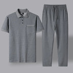 Cotton Polo Shirt and Trouser Lounge Set for Men | Smart Casual Wear