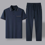 Cotton Polo Shirt and Trouser Lounge Set for Men | Smart Casual Wear